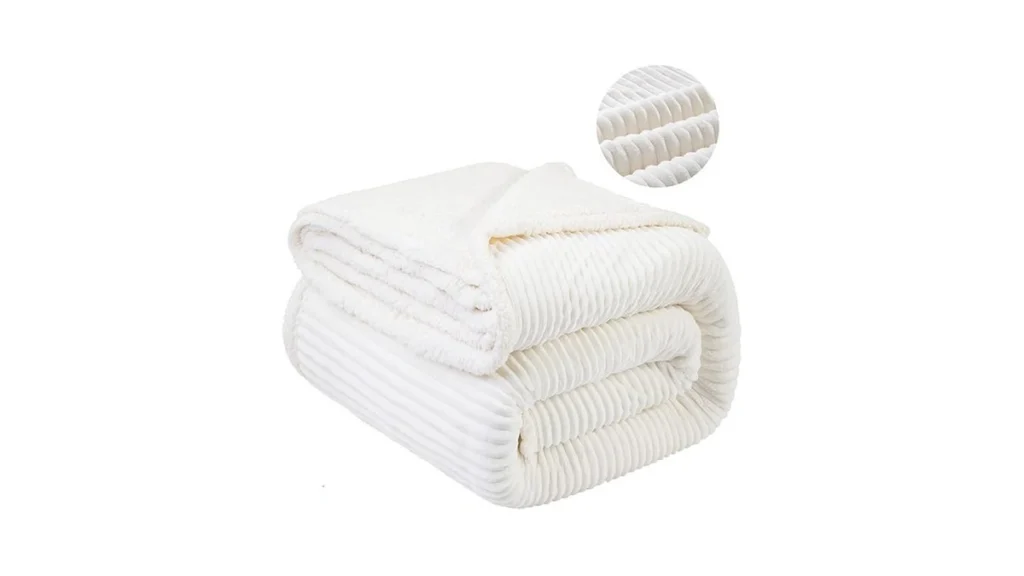 Amazon coupon: Lbro2m Striped Sherpa Fleece Bed Blanket