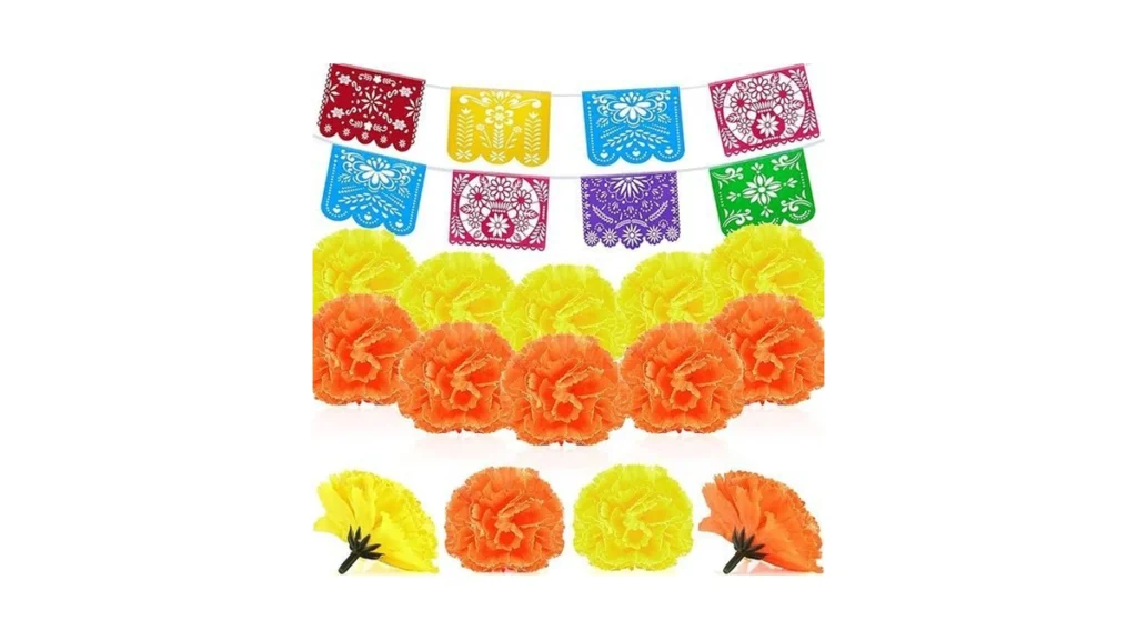 Amazon code: 74 Pieces Faux Marigold Flower Mexican B