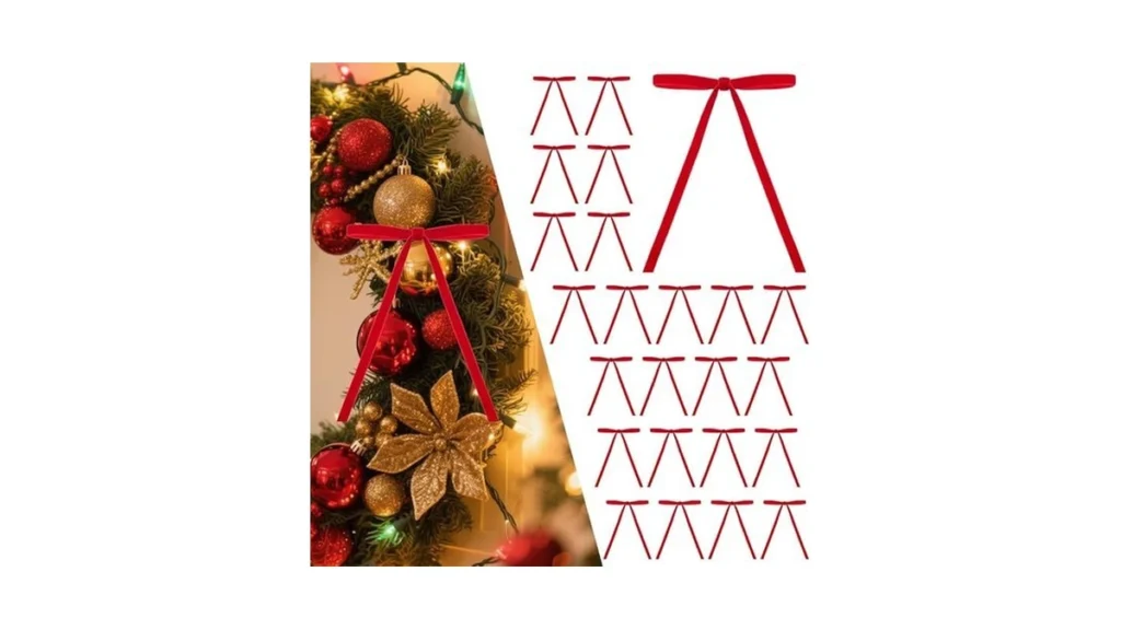 Amazon code: 26 Pcs Velvet Christmas Tree Bows Orname