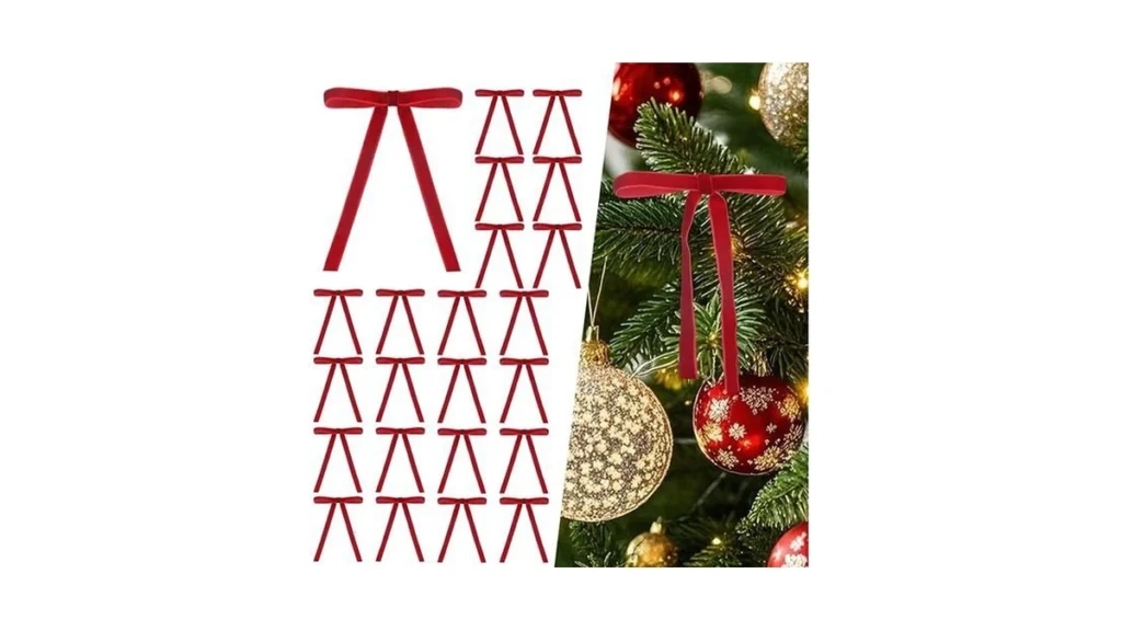 Amazon code: 24 Pcs Velvet Bows For Christmas Tree De