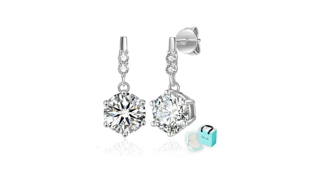 Amazon coupon: Moissanite Dangle Stud Earrings For Men