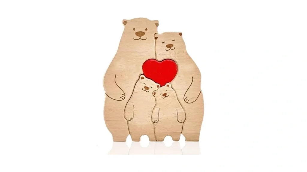 Amazon code: Wooden Cute Bear Family Puzzle Ornaments
