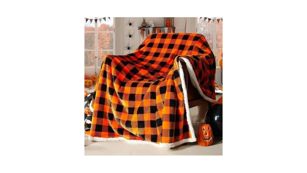 Amazon code: Beautex Halloween Blanket Sherpa Plaid T
