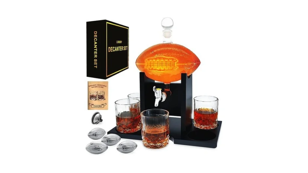 Amazon code: Football Whiskey Decanter Set 47oz Whisk