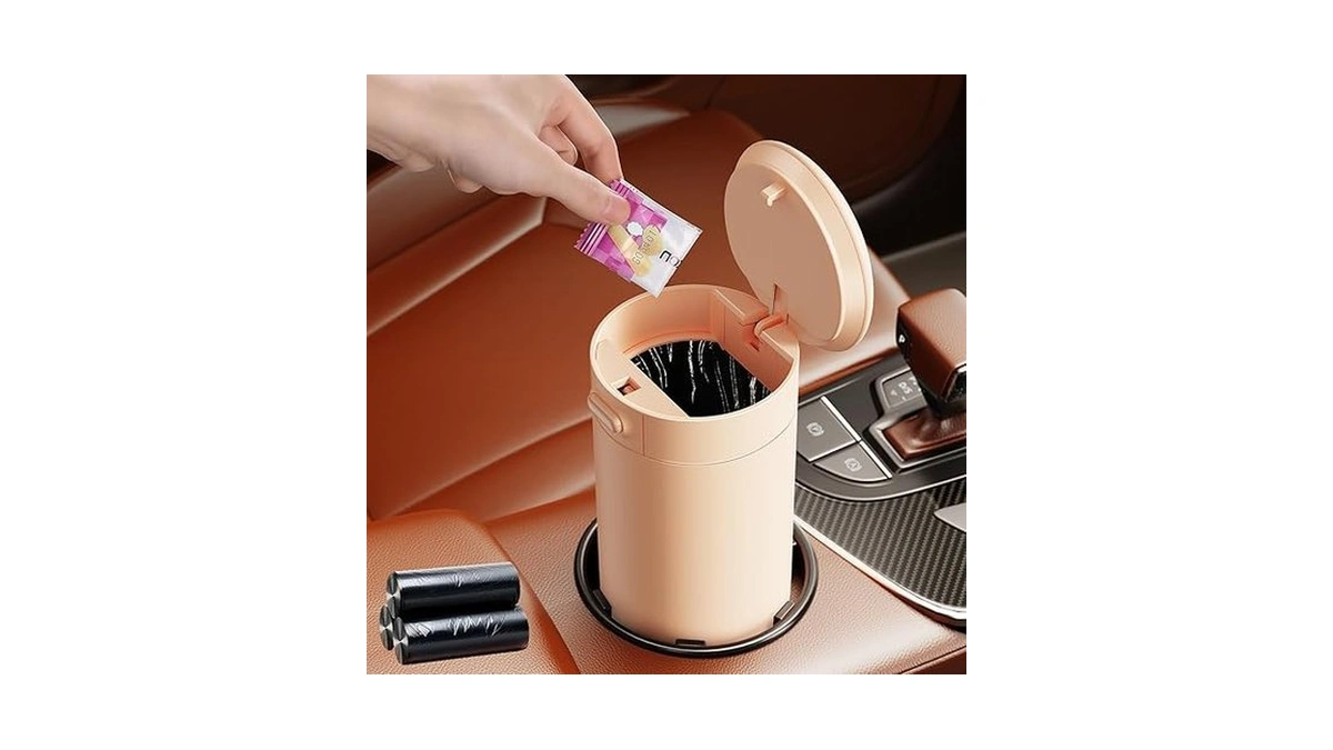 Amazon code: Dicmky Mini Car Trash Can With Lid Cup H