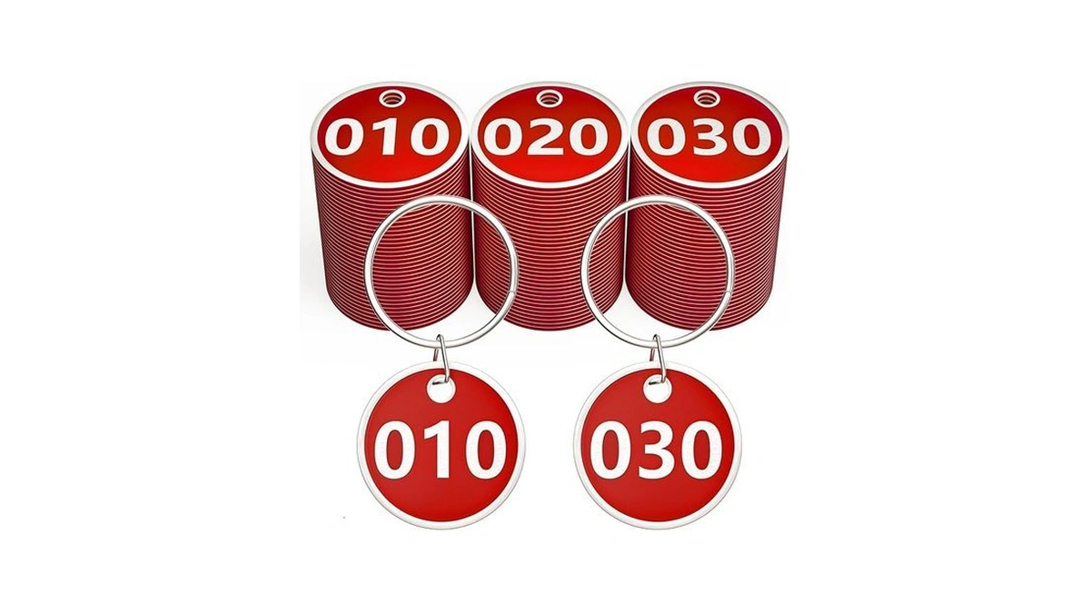Amazon code: Numbers 1-30 Metal Number Tags Aluminum