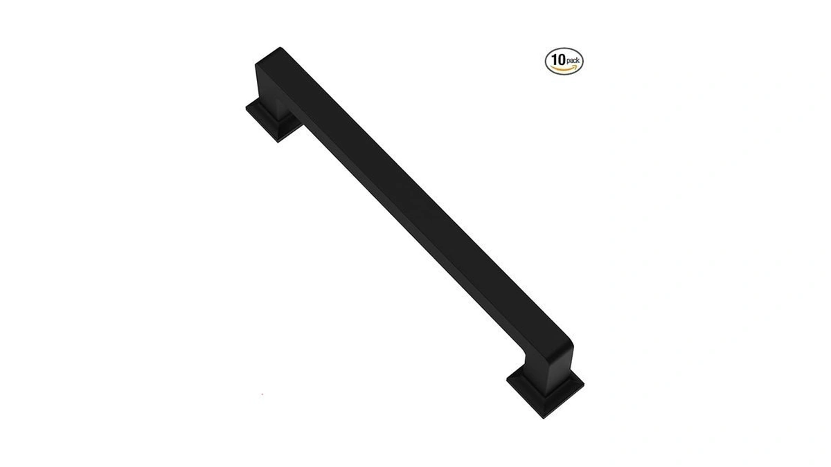 Amazon coupon: Alzassbg 10 Pack Matt Black Cabinet Pull