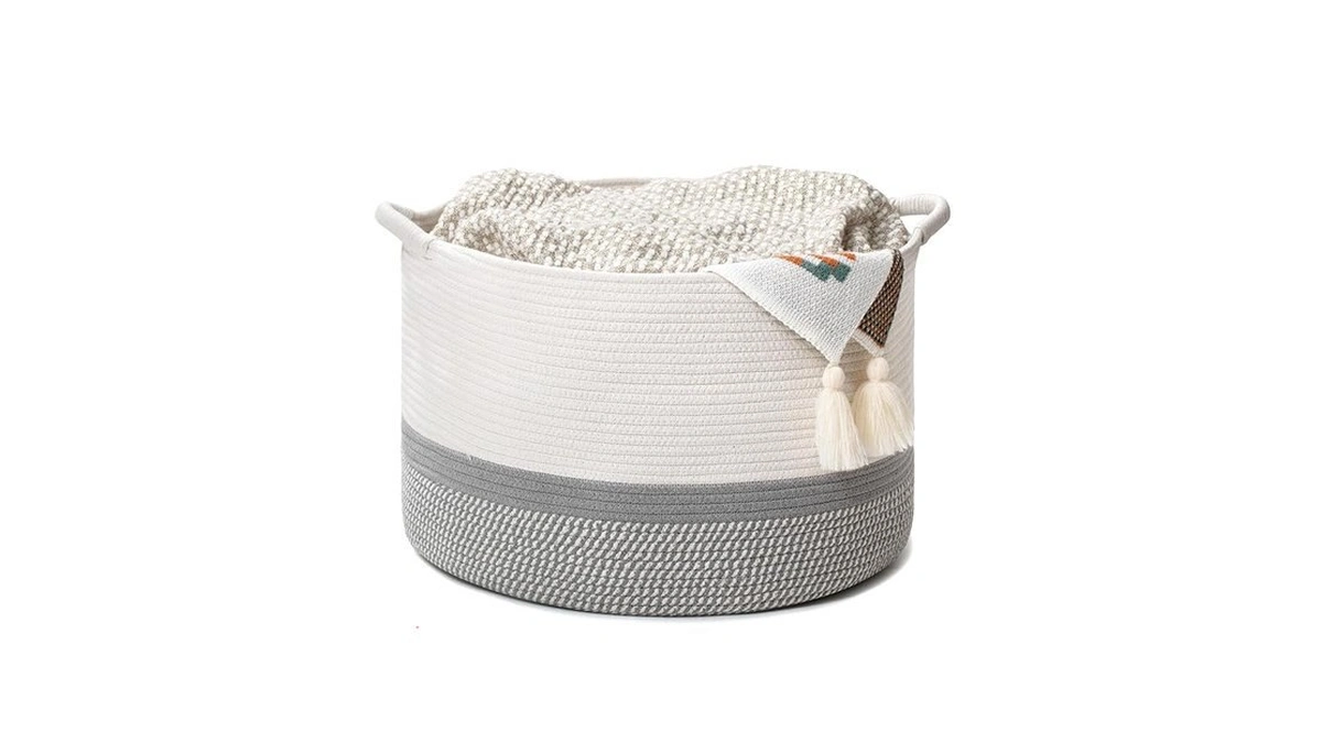 Amazon code: Large Woven Cotton Rope Storage Basket W