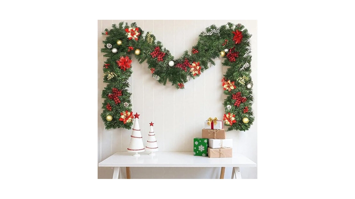 Amazon code: 9ft Christmas Garland Decorations Pre-li