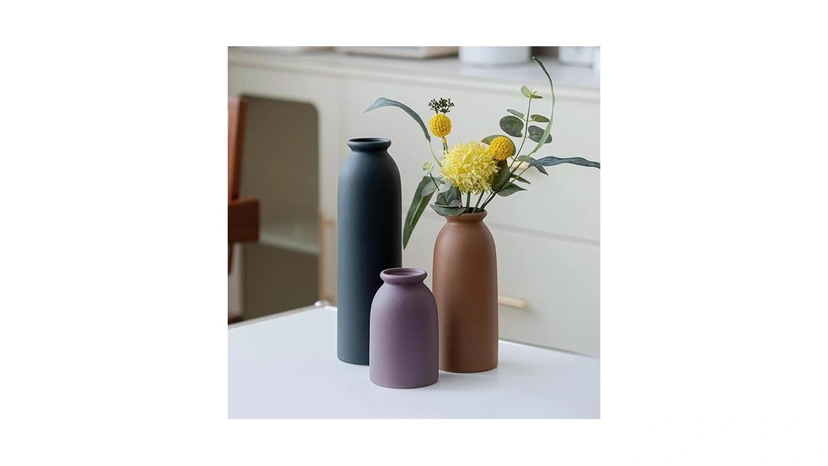 Amazon code: Geniff Ceramic Vase Set Of 3 Farmhouse R
