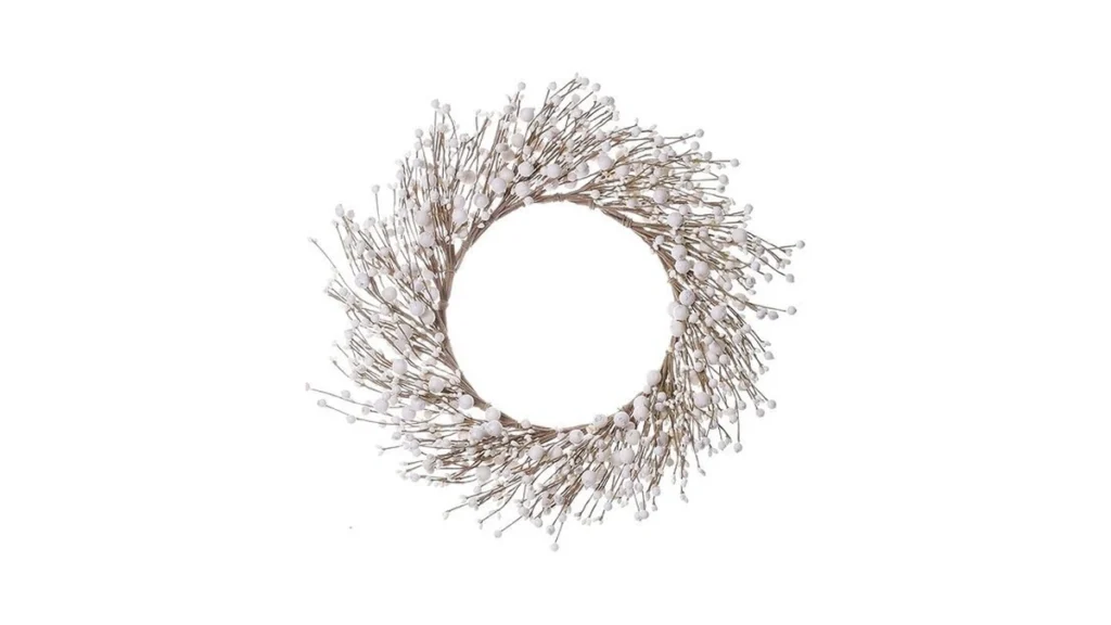Amazon coupon: Llzll White Berry Wreath 20 Inches Winte