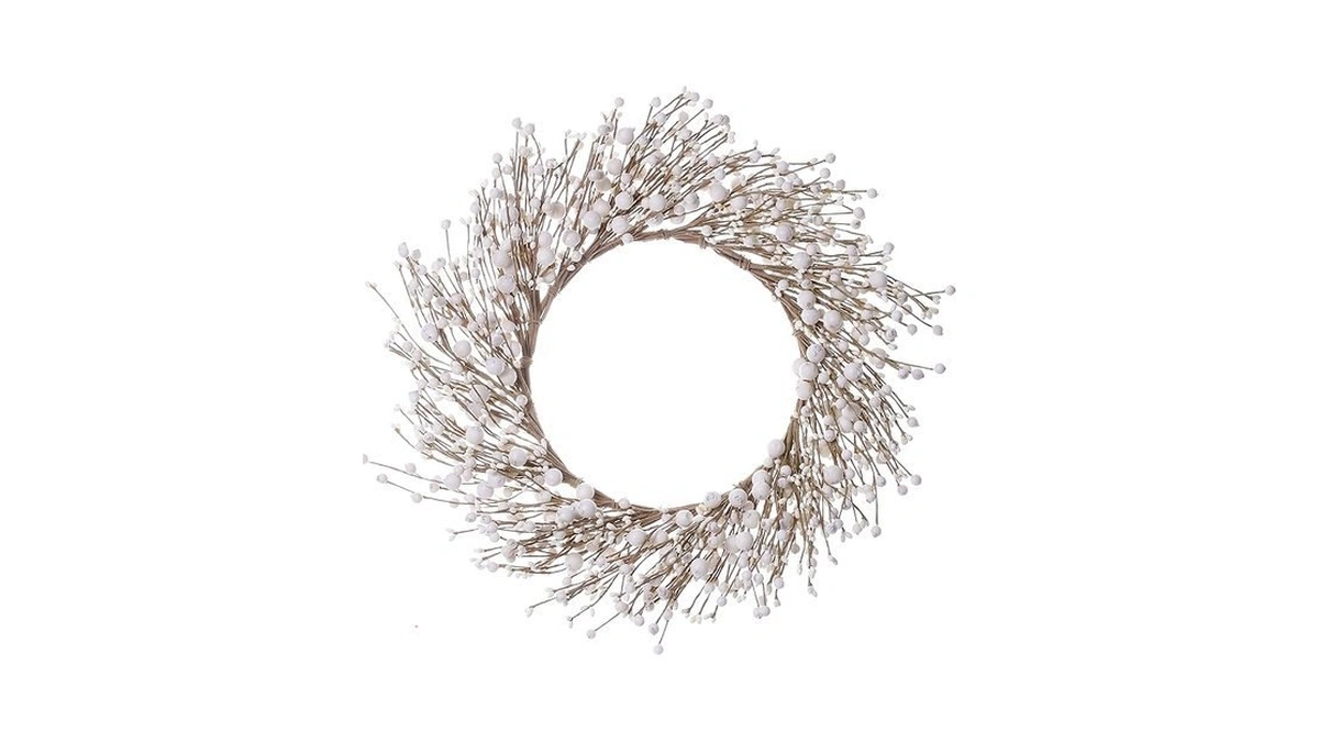 Amazon coupon: Llzll White Berry Wreath 20 Inches Winte