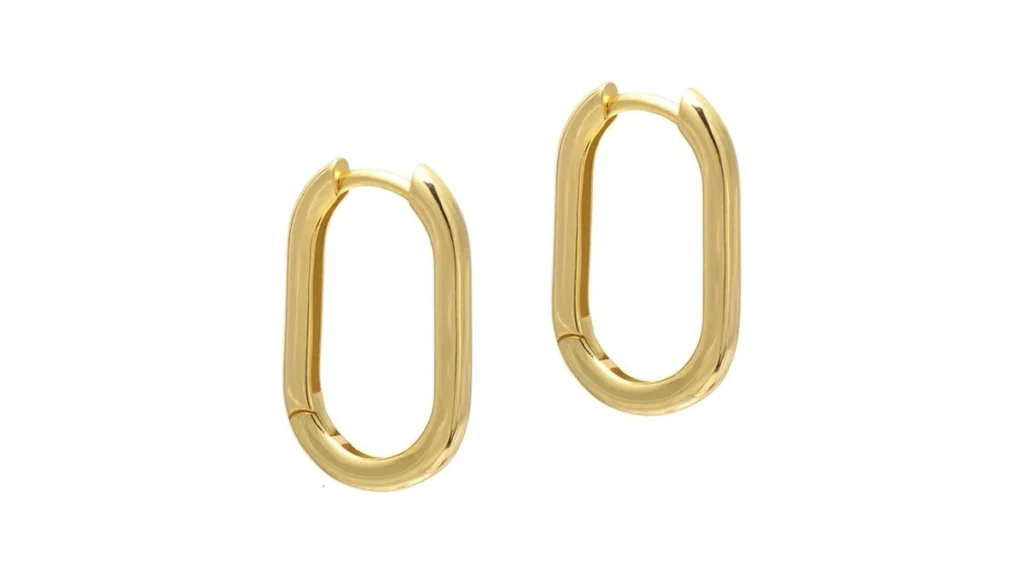 Amazon coupon: 1 Inch Chunky Oval Hoop Huggie Earrings