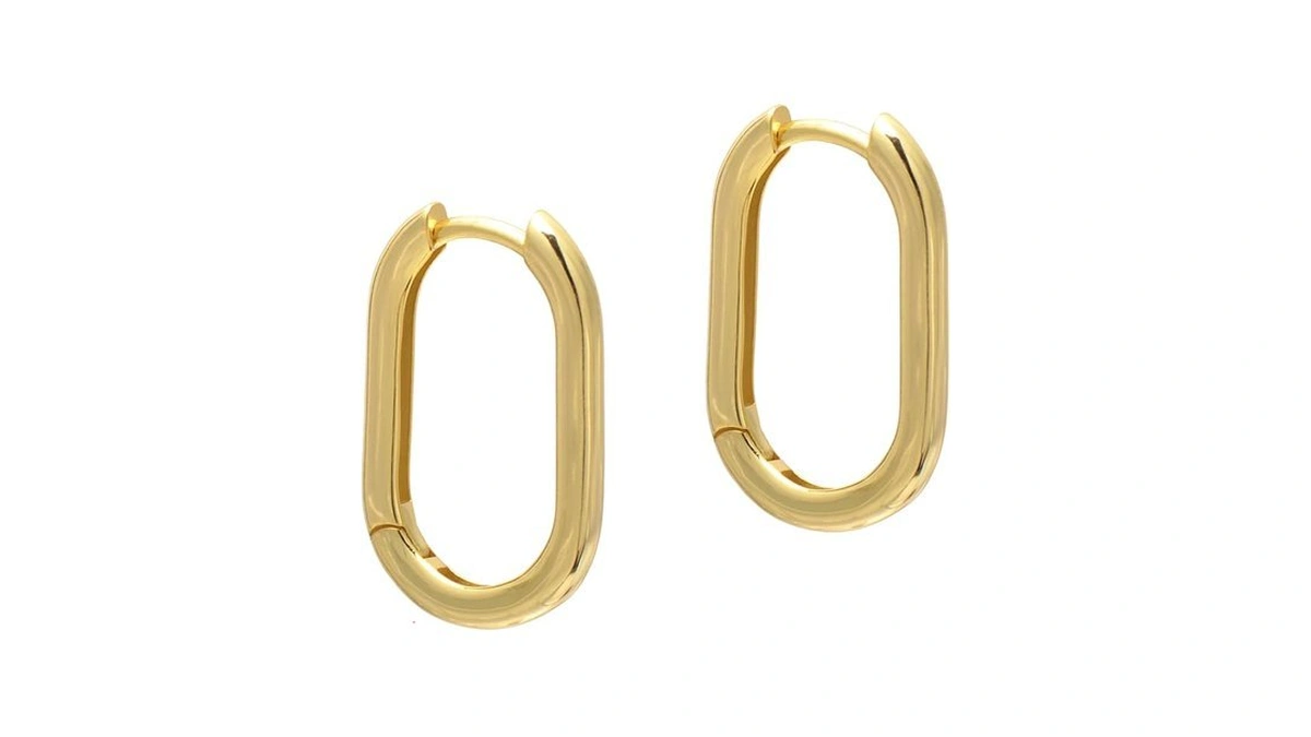 Amazon coupon: 1 Inch Chunky Oval Hoop Huggie Earrings