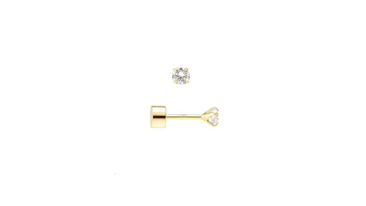 Amazon coupon: Golden Sterling Silver Flat Back Earring