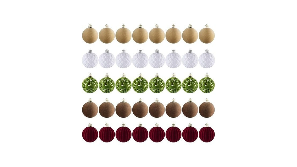 Amazon coupon: Seachrgif 40pcs Velvet Ornaments For Chr