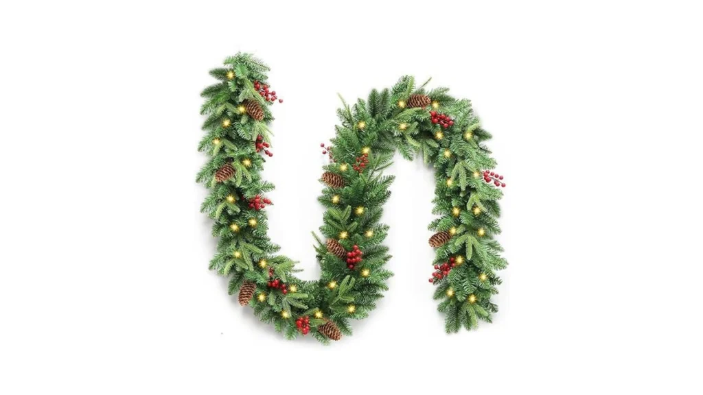 Amazon coupon: 9ft Pre-lit Christmas Garland With 30 Wa