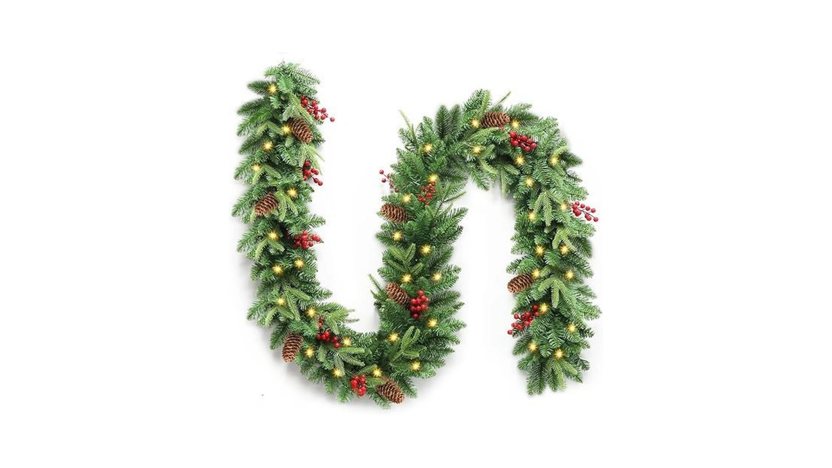 Amazon coupon: 9ft Pre-lit Christmas Garland With 30 Wa
