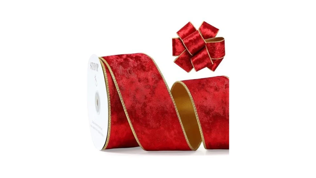 Amazon code: Stypop Red Christmas Velvet Ribbon Wired