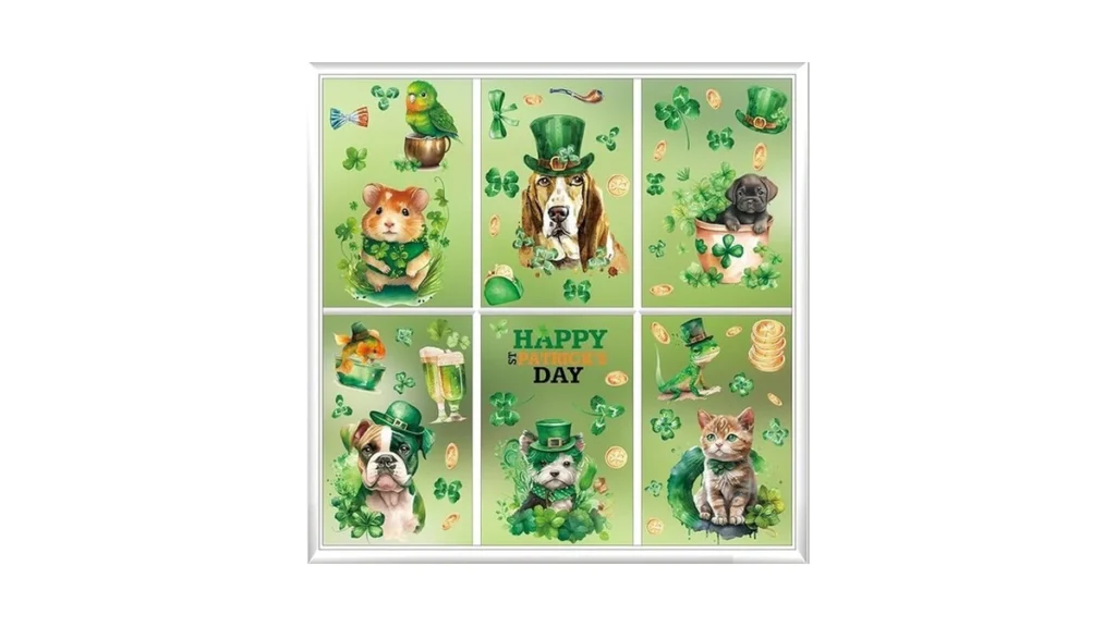 Amazon code: 9 Sheet St Patrick S Day Window Clings G