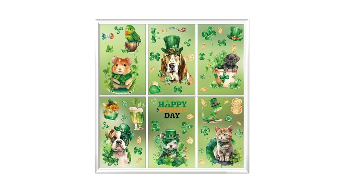 Amazon code: 9 Sheet St Patrick S Day Window Clings G