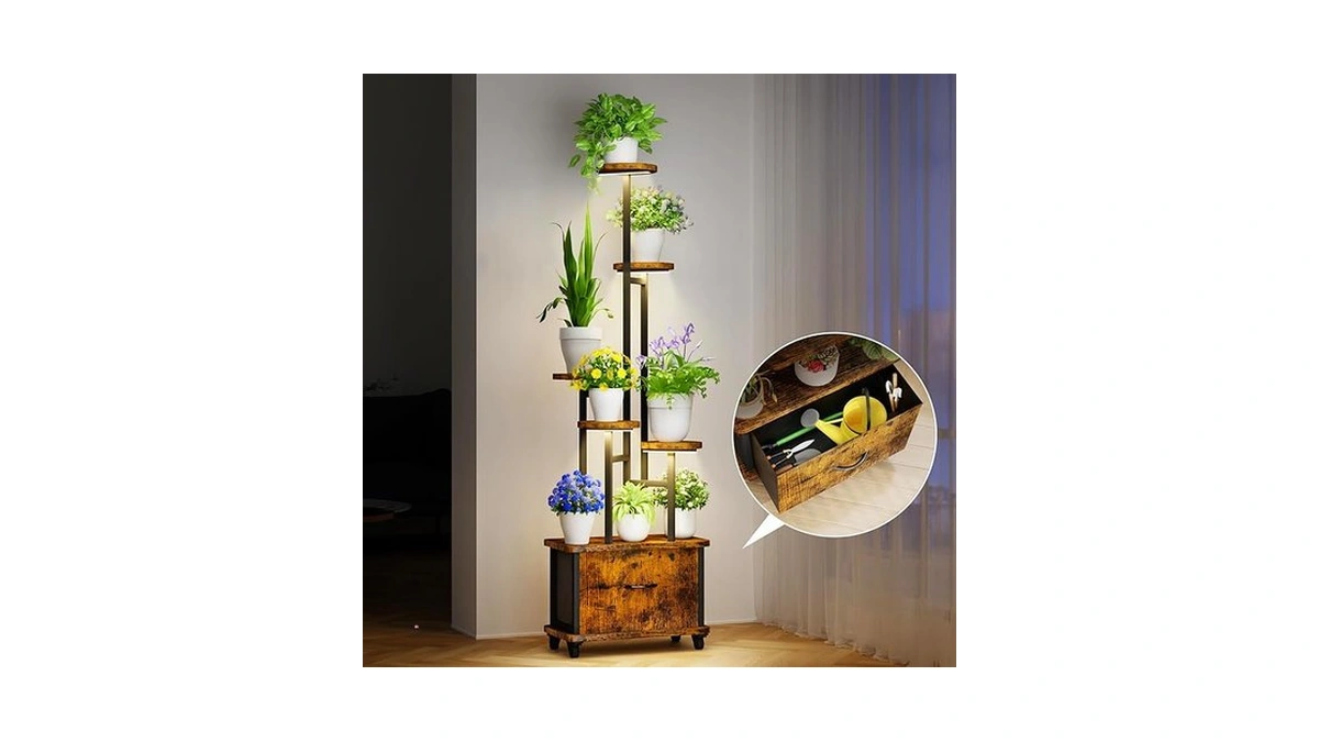 Amazon coupon: Mistyjungle Plant Stand With Grow Lights