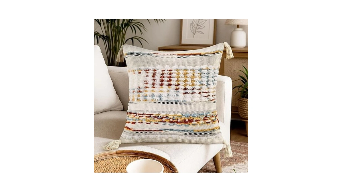 Amazon code: Silkena Boho Throw Pillow Covers 18x18 W