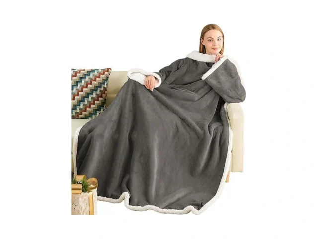 Ramees Sherpa Wearable Blanket With Sleeves And… Code