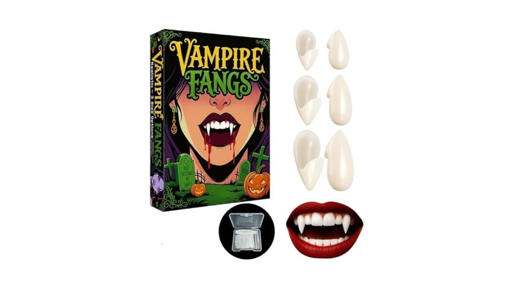 Amazon code: Vjulz Vampire Teeth 3 Sizes Realistic Va