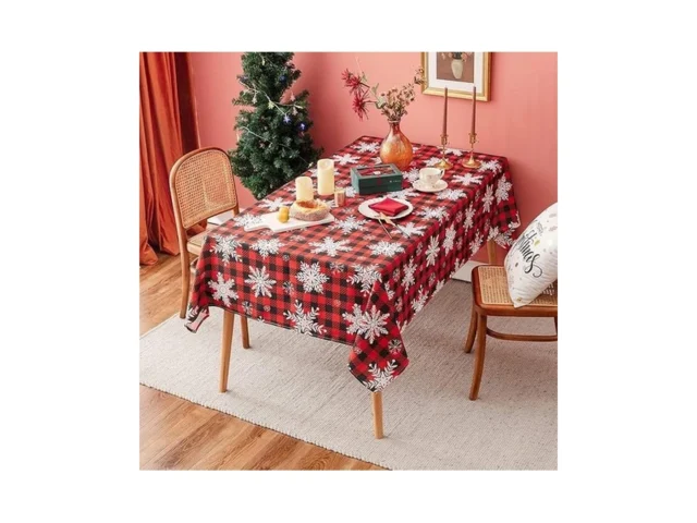 Homing Buffalo Plaid Christmas Rectangle Tablecloth… Code