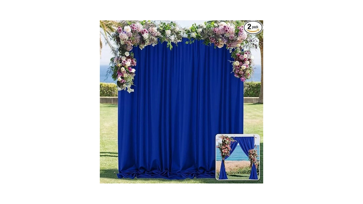 Amazon coupon: Royal Blue Backdrop Curtains For Party S