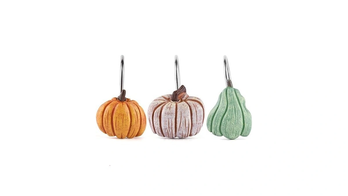 Amazon code: Pumpkin Decoration Shower Curtain Hooks