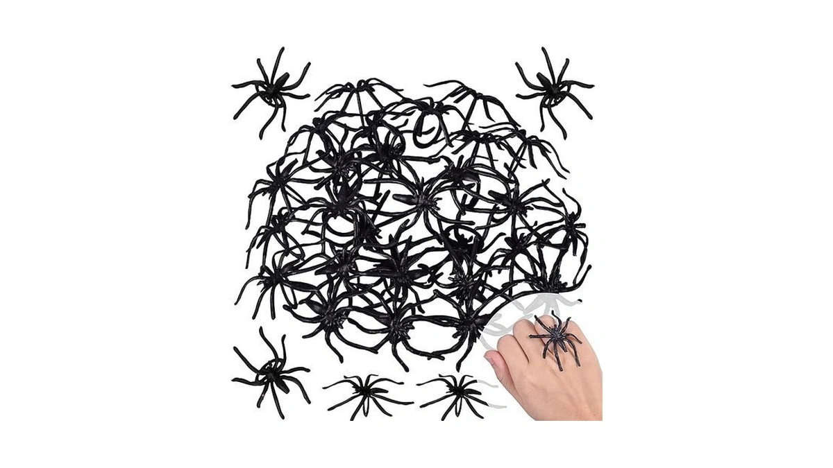 Amazon code: Max Fun 300pcs Halloween Spider Rings Fo