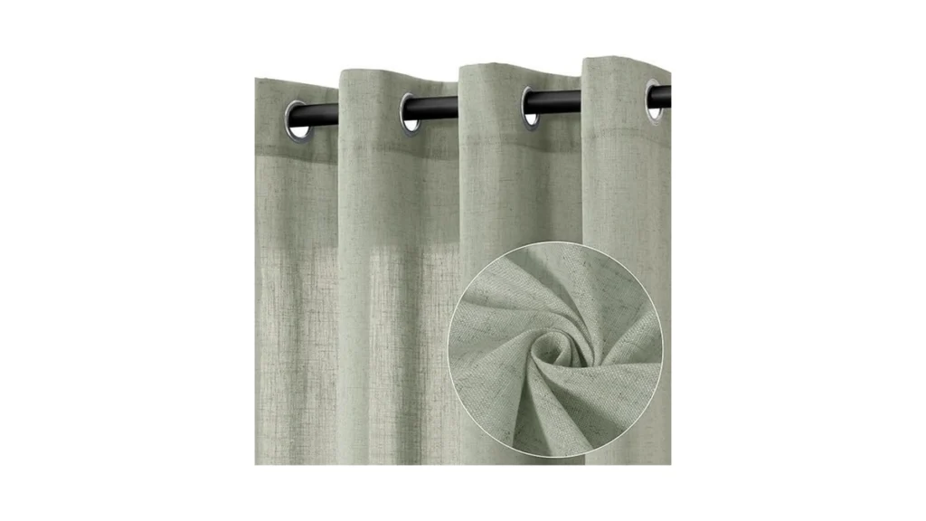 Amazon coupon: Jowels Sage Green Linen Curtains 45 Inch