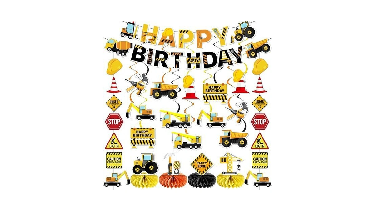 Amazon code: Patiai Construction Happy Birthday Banne