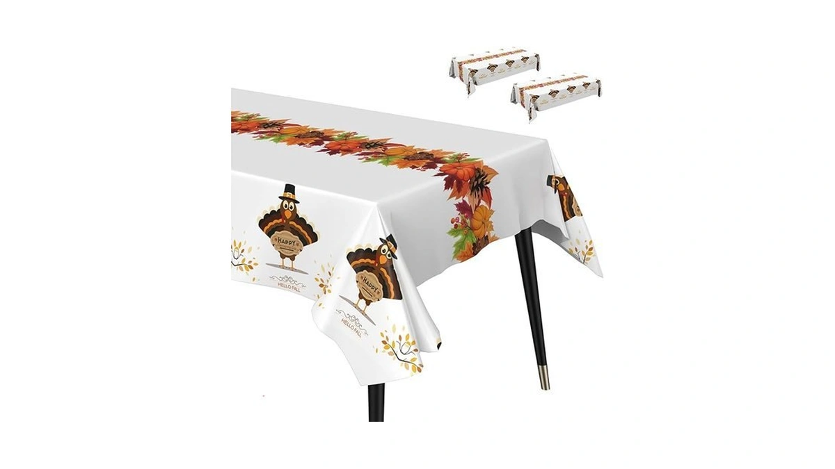Amazon code: Fibevon Thanksgiving Tablecloth 2 Packs