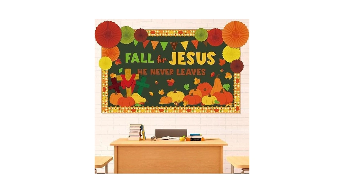 Amazon code: Pasimy 3d Fall Christian Bulletin Board