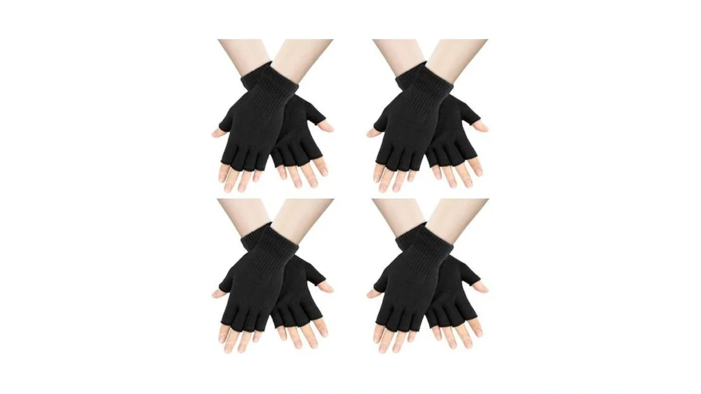 Amazon coupon: Auruza 4 Pairs Winter Half Finger Gloves
