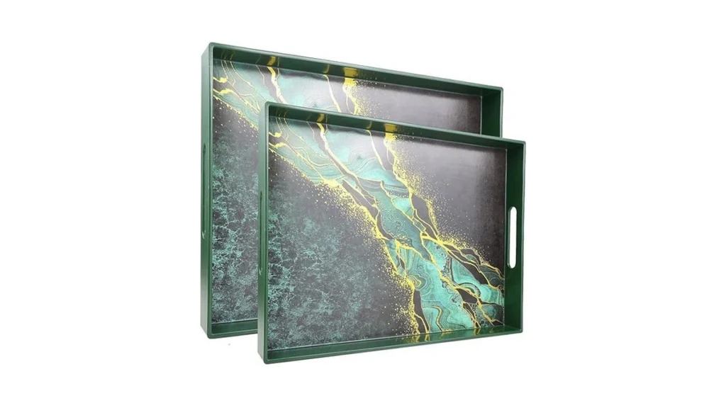 Amazon code: Sforguva Set Of 2 Green Marble Serving T