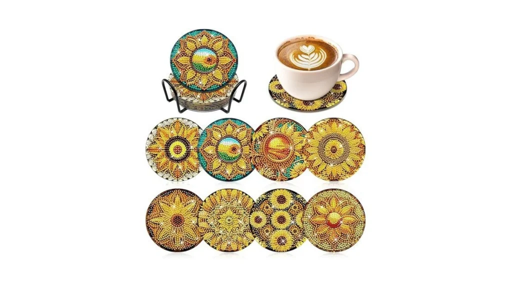 Amazon code: Filaslft Diamond Art Coasters Sunflower