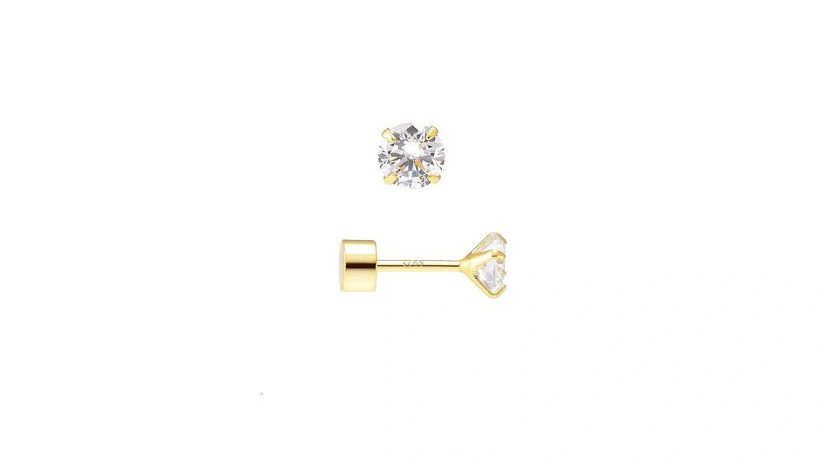 Amazon coupon: Golden Sterling Silver Flat Back Earring