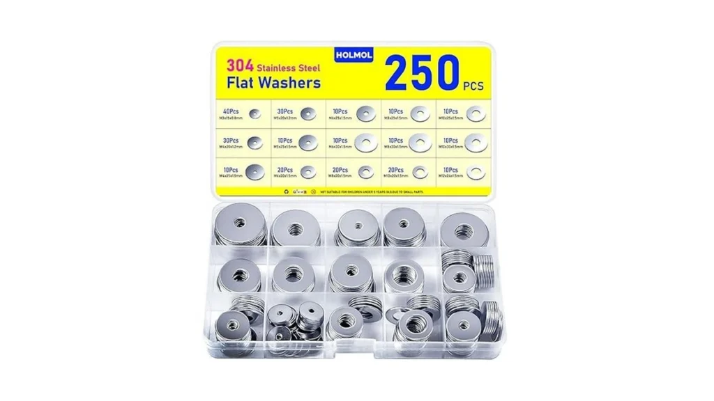 Amazon code: 250pcs Washers For Screws Holmol Stainle