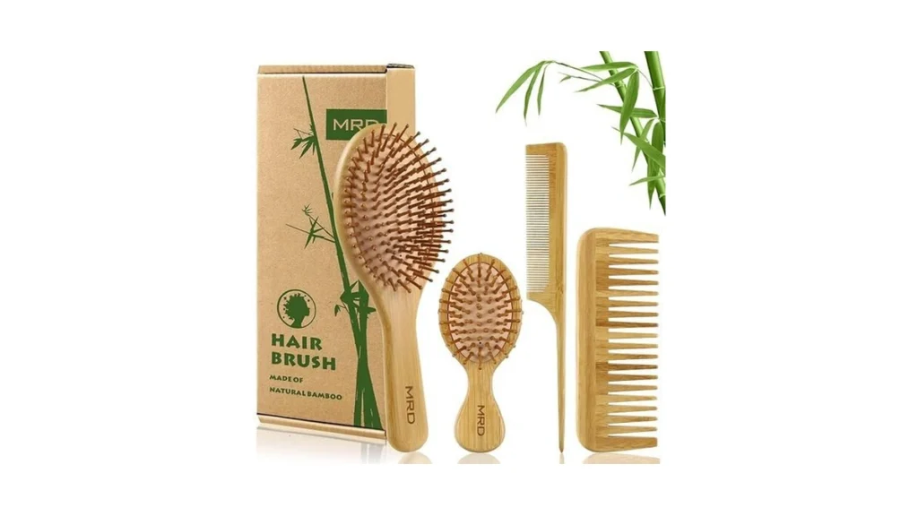 Amazon coupon: Mrd Hair Brush Set Natural Bamboo Comb P