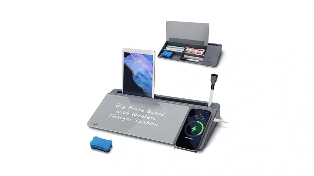 Amazon code: Selead Desktop Glass Whiteboard With Wir