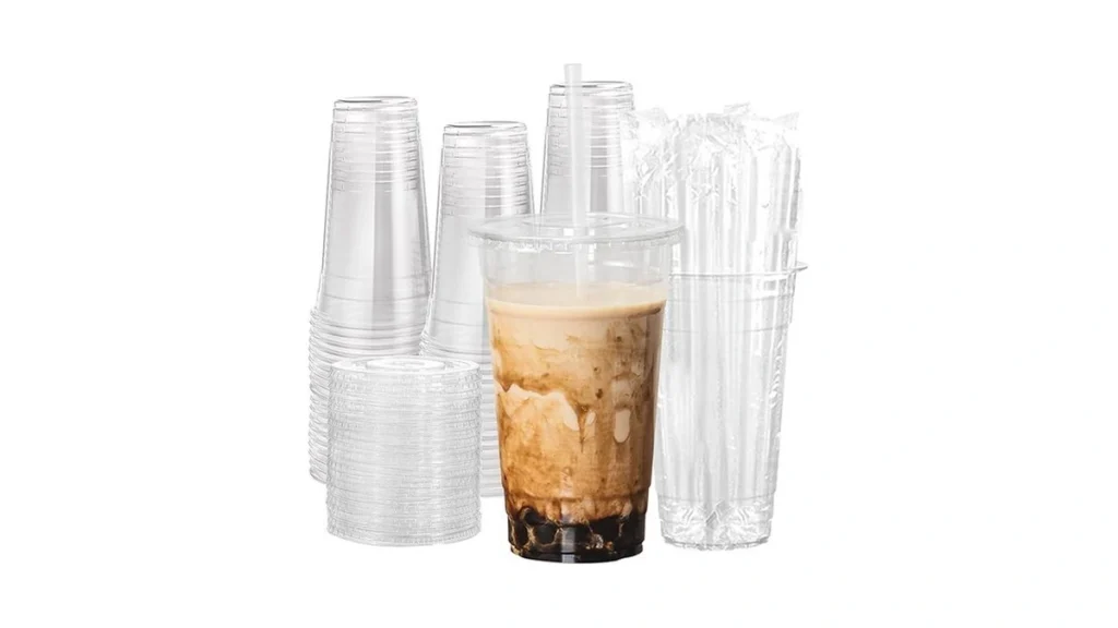 Amazon code: Cundao 24oz Clear Plastic Cups With Lids