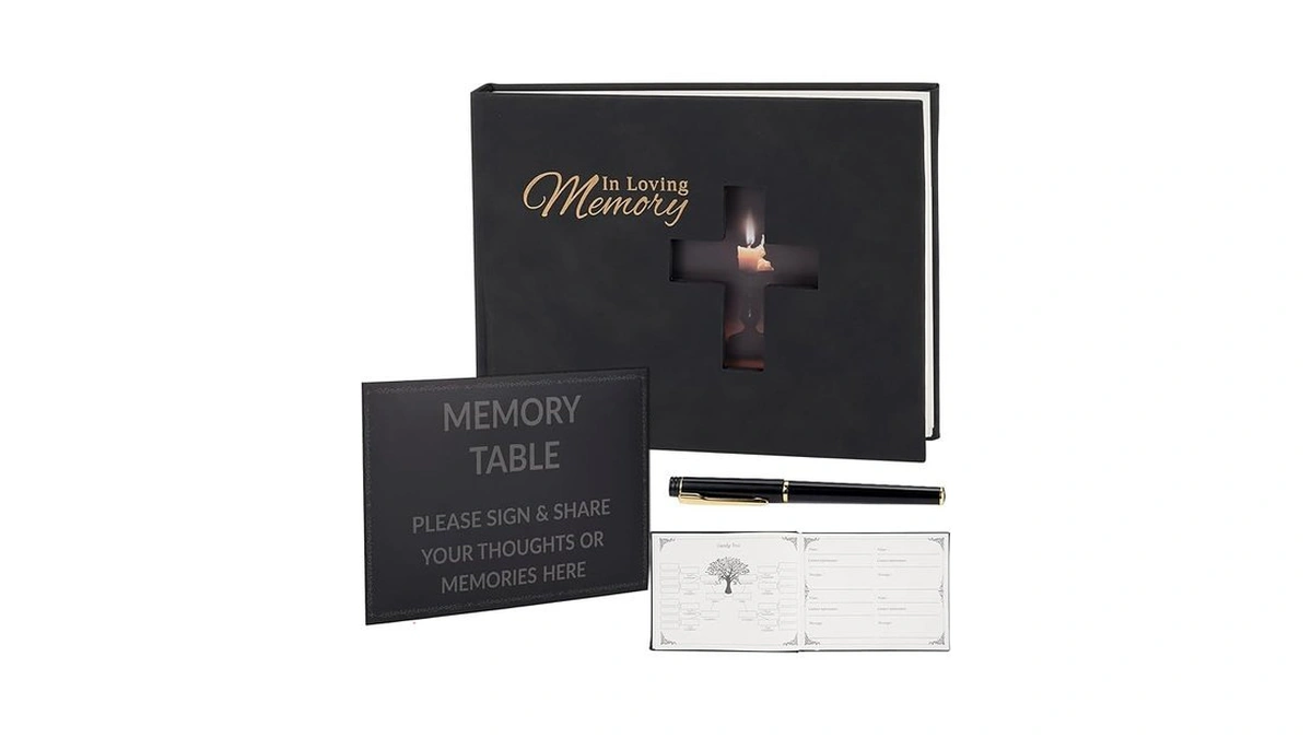Amazon coupon: Funeral Guest Book For Memorial Service