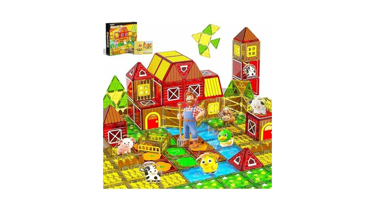 Amazon code: Gobidex Magnetic Tiles With Farm Animals