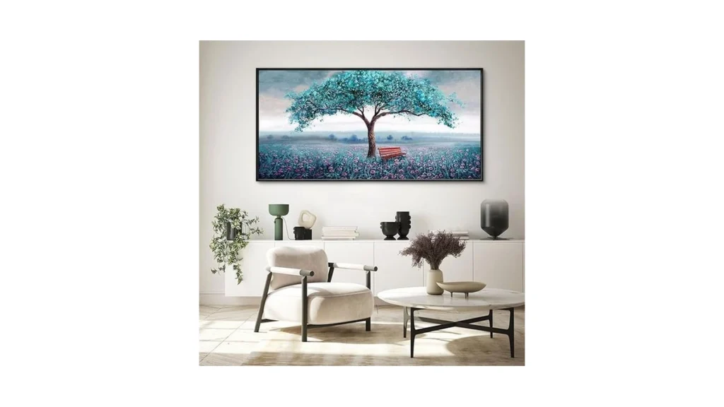 Amazon coupon: Klakla Large Tree Wall Art - Teal Blue N