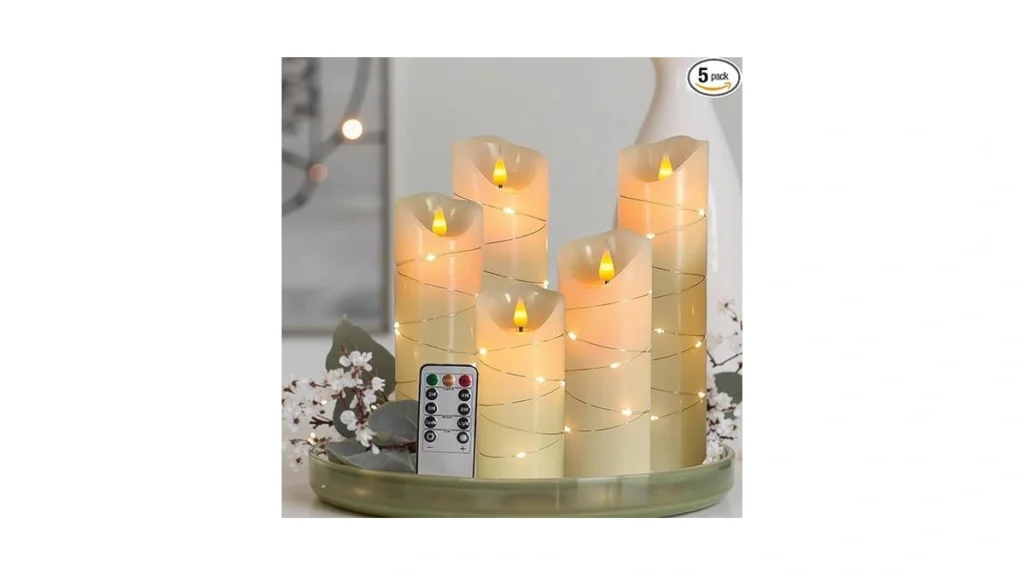 Amazon coupon: Battery Operated Candles Set Of 5 Diamet
