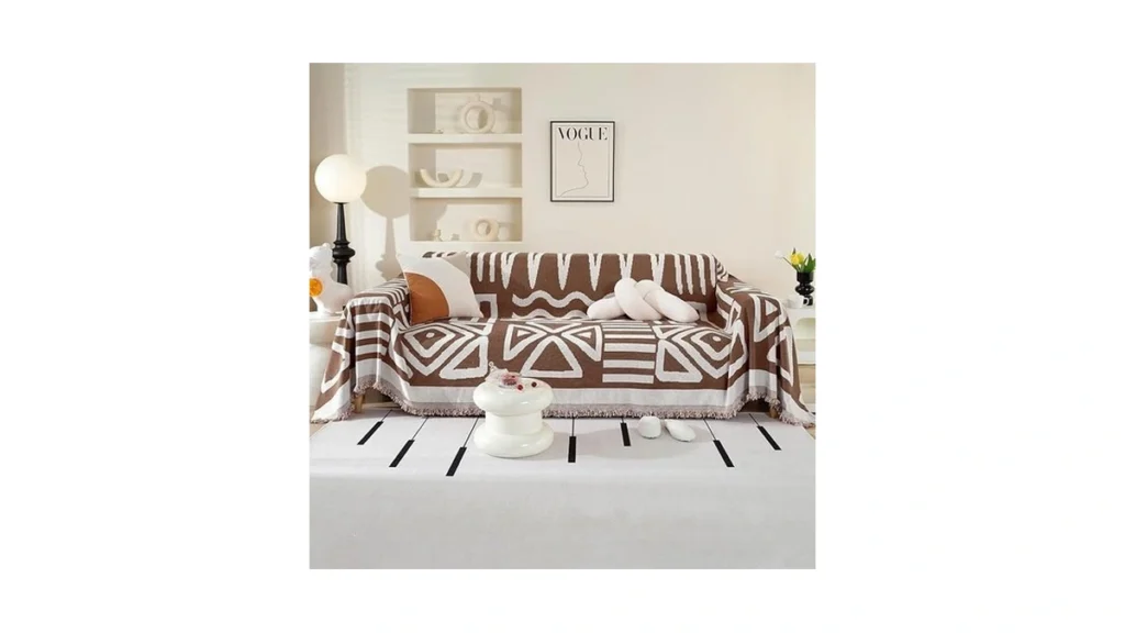 Amazon coupon: Ostepdecor Boho Couch Cover Coffee Sofa